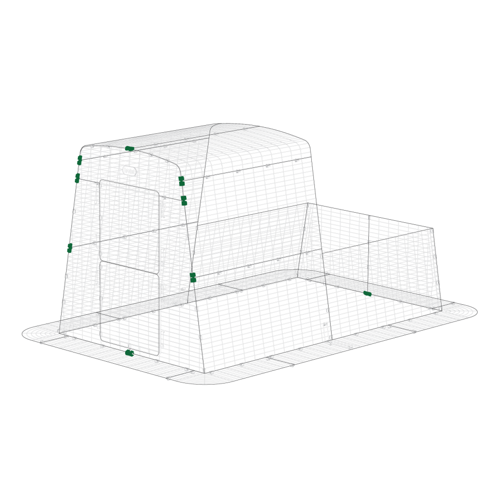 Mighty clip f on Eglu Cube  run usa