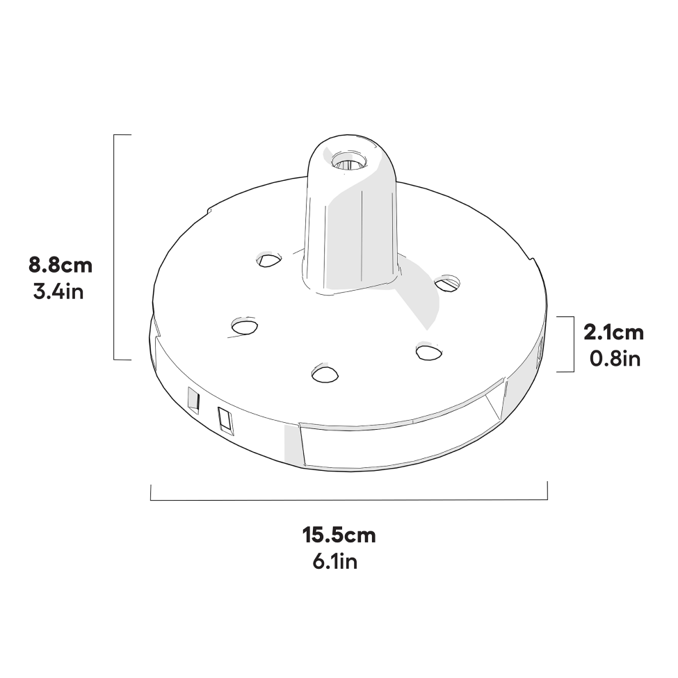 Afvalvrije kippenvoerbak 2,5 kg – afmetingen van het midden van de standaard