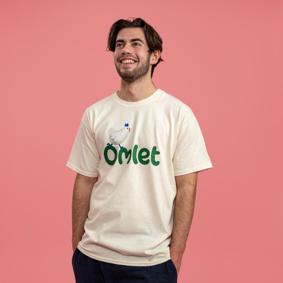 Omlet beige loGo t-shirt