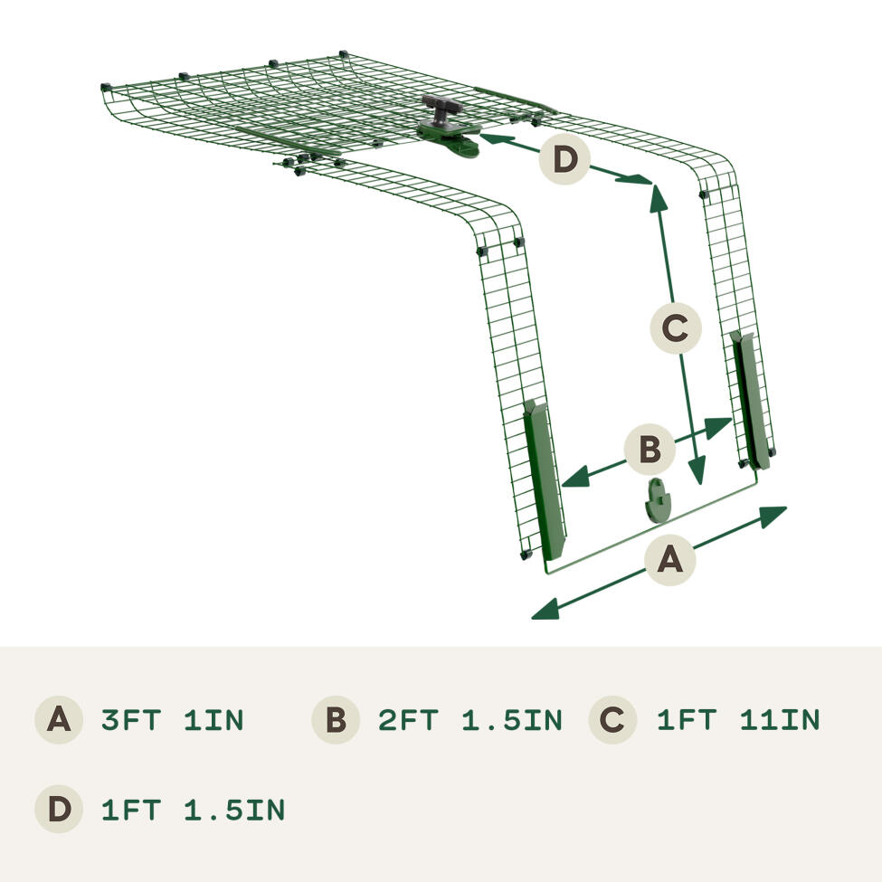 Easy access run door for Eglu pro and Cube dimensions