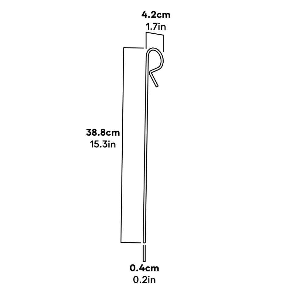 Run Door Pin Mustard Yellow dimensions (810.0011.002)