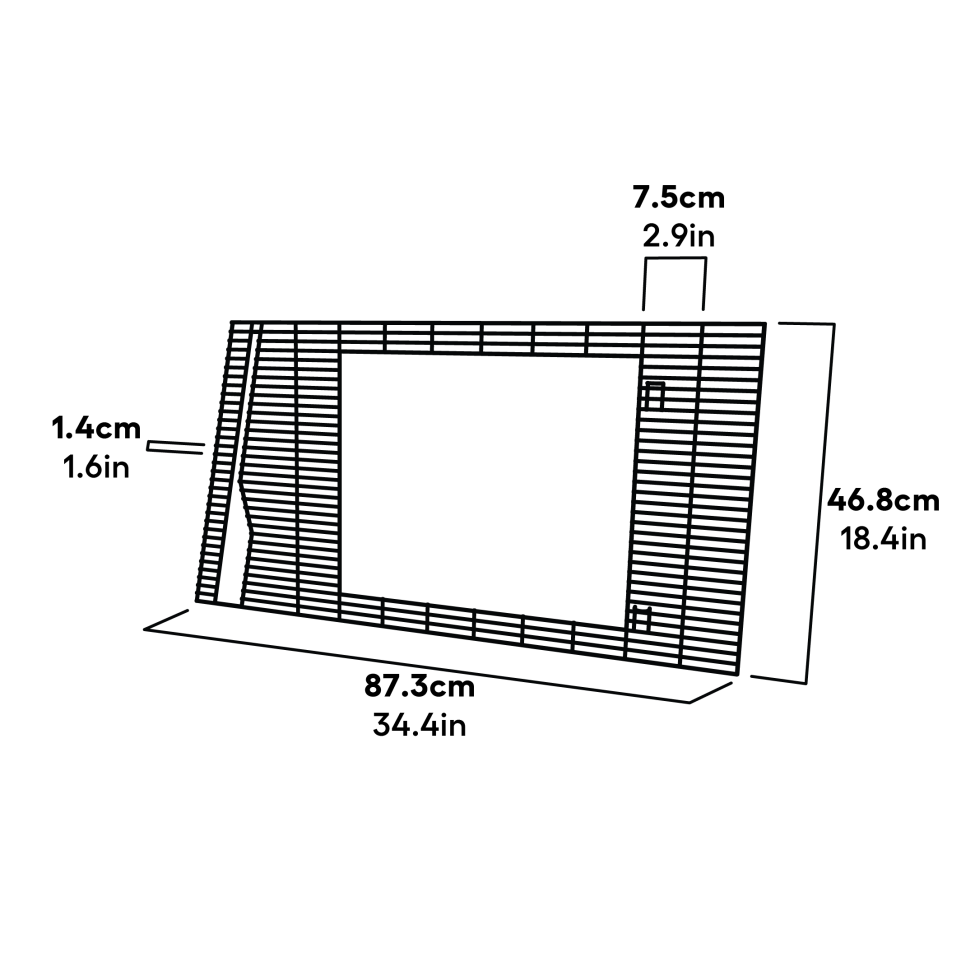 Kørepanelramme bageste venstre dimensioner (114.0098)