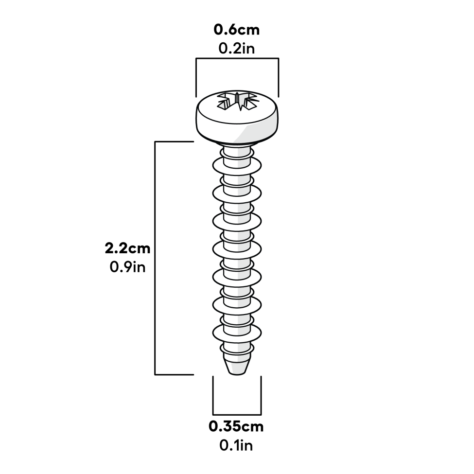 Self Tapping HiLo Platite Screw 3.5x20mm - Pack Of 10 Dimensions