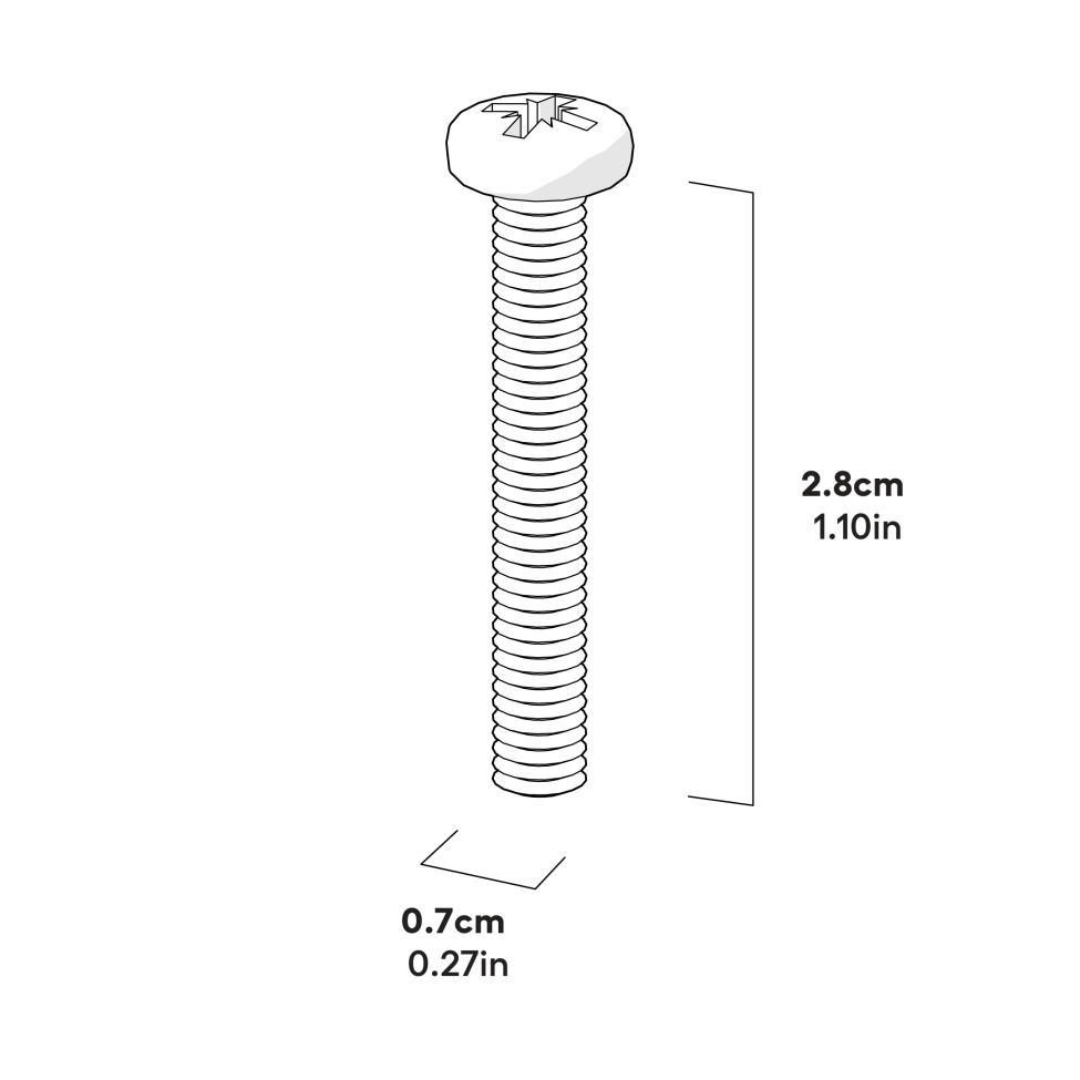 Maskinskruv m4x0,7x28mm pozi pan mått