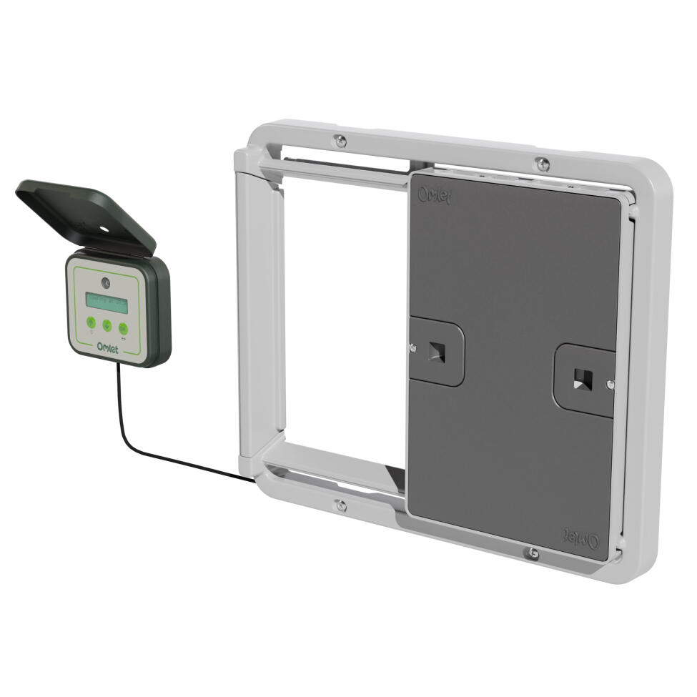 Smart automatic chicken coop door grey