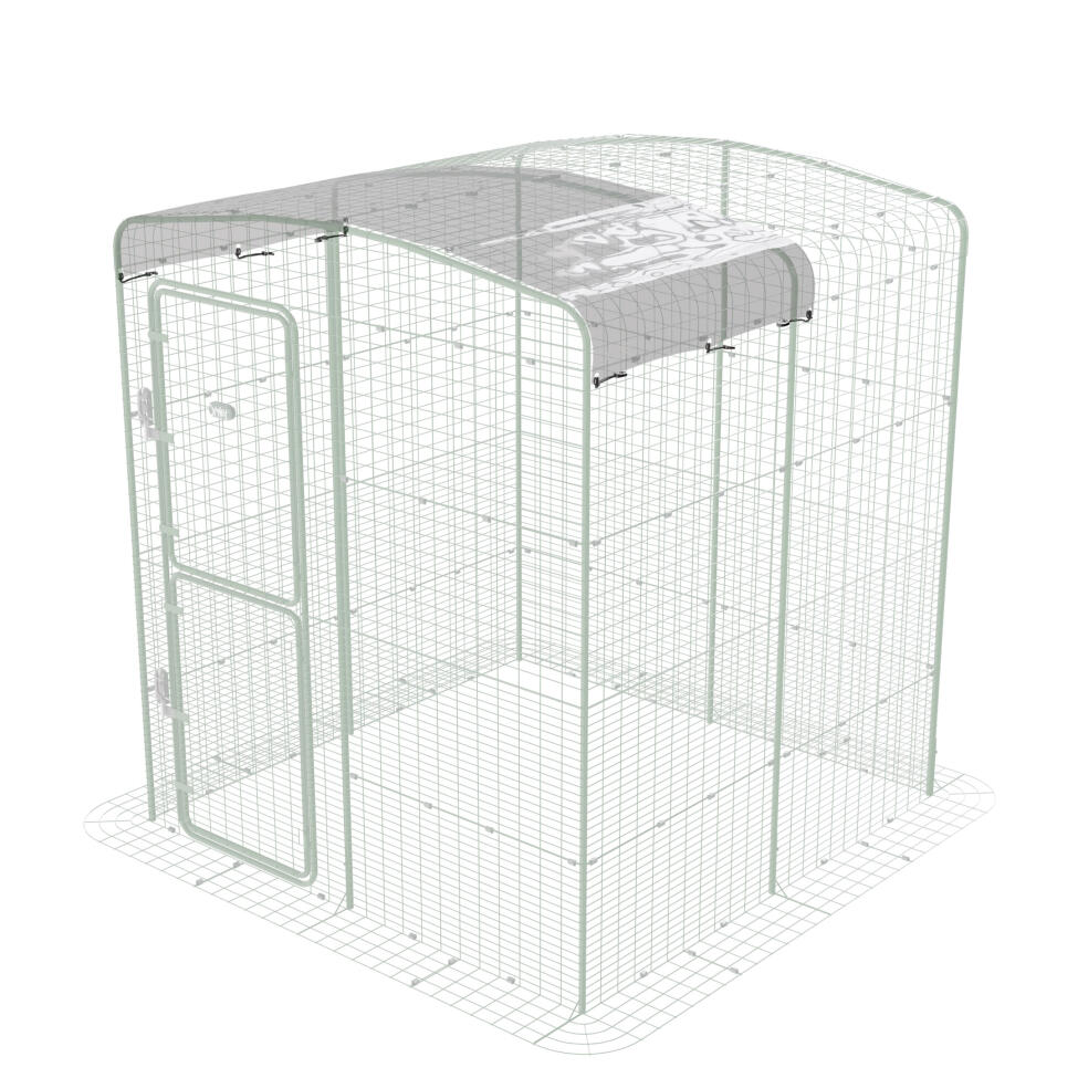 Clear cover with gutter edge for walk in run – 2m