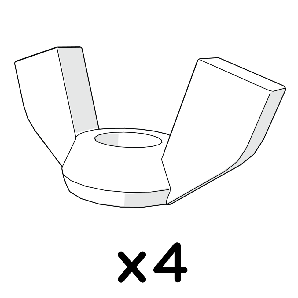 Écrou à oreilles acier inoxydable m6 800.0040 x4