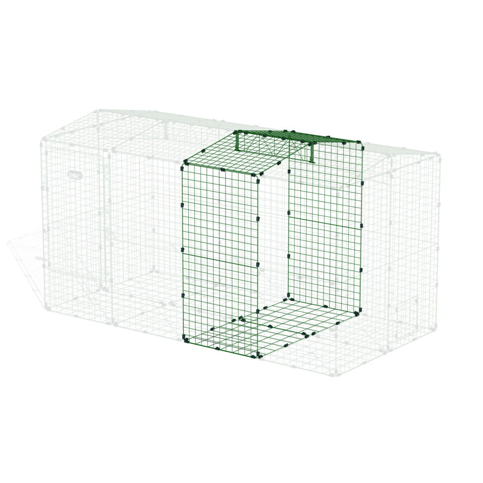 Extension pour Zippi lapinière avec toit et grillage sous le sol - double hauteur