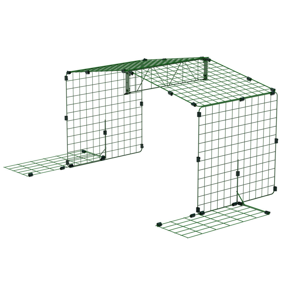 Uitbreiding voor Zippi konijnenren met dak en rok - enkele hoogte