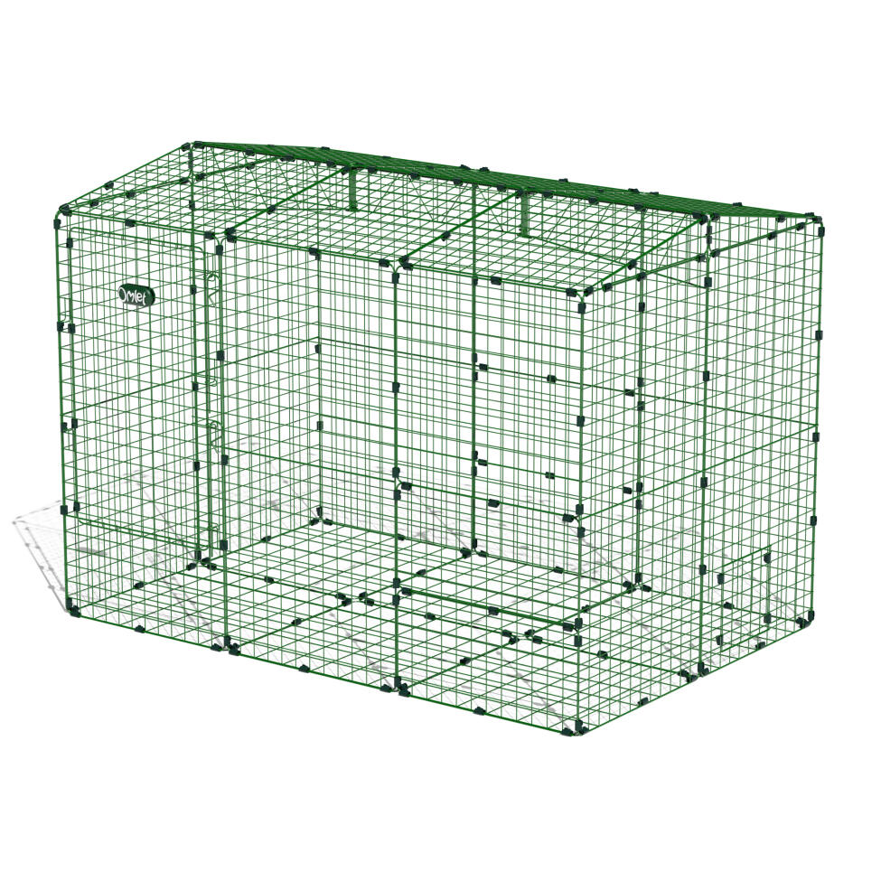 Zippi rabbit run with roof and underfloor mesh - double height