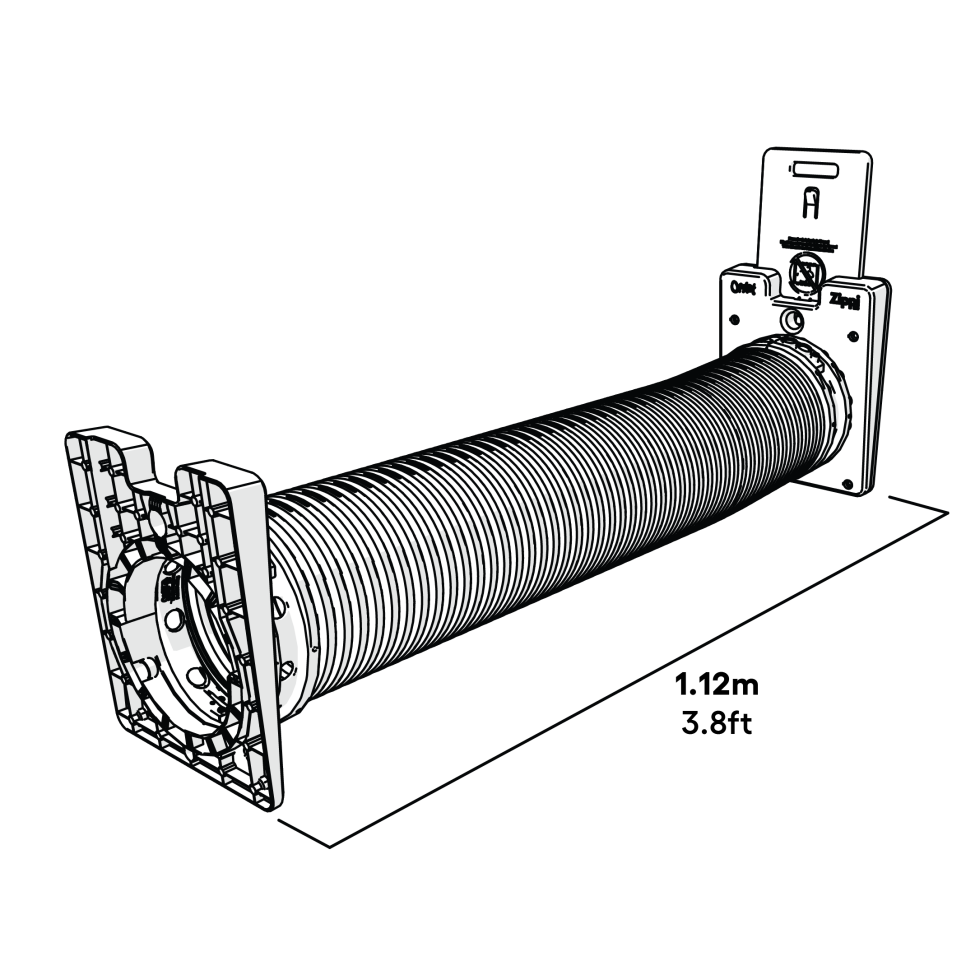 Zippi tunnel single with hutch to run connection kit dimensions