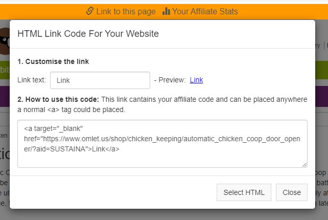 Paste the generated link into your website Paste the generated link into your website